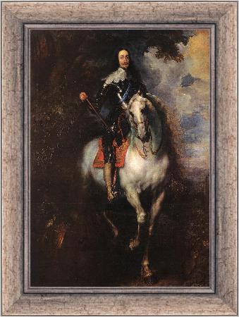 framed  DYCK, Sir Anthony Van Equestrian Portrait of Charles I, King of England, Ta3071-1